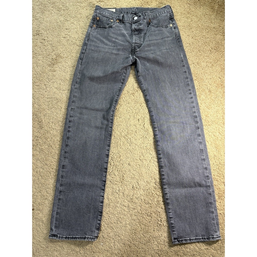 Levi Strauss 501 Jeans Mens 30x32 Black Straight Leg Button Fly High Rise Preppy